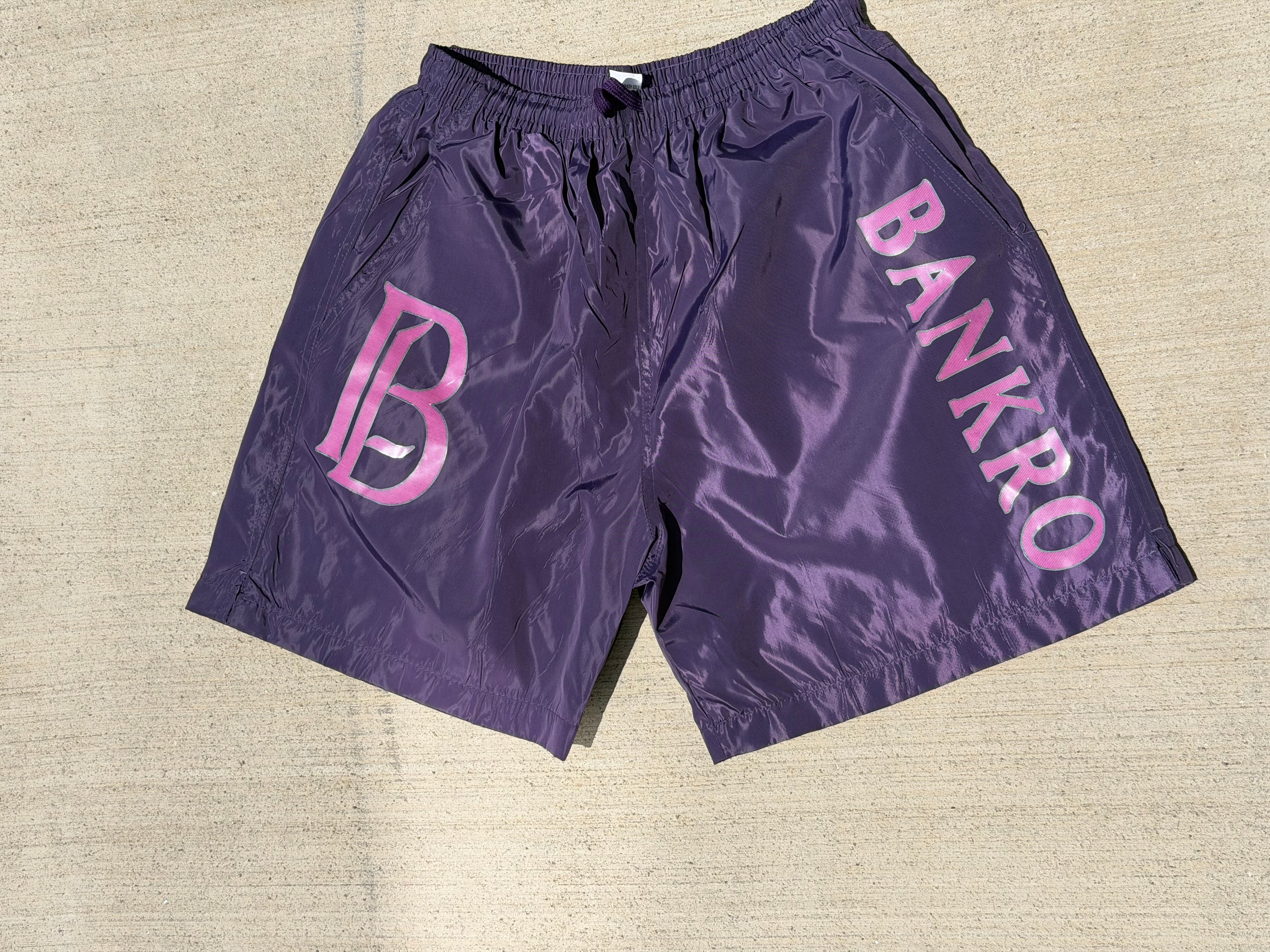 Bankro Purple And Pink Signature Shorts