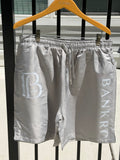 Bankro Grey And White Shorts
