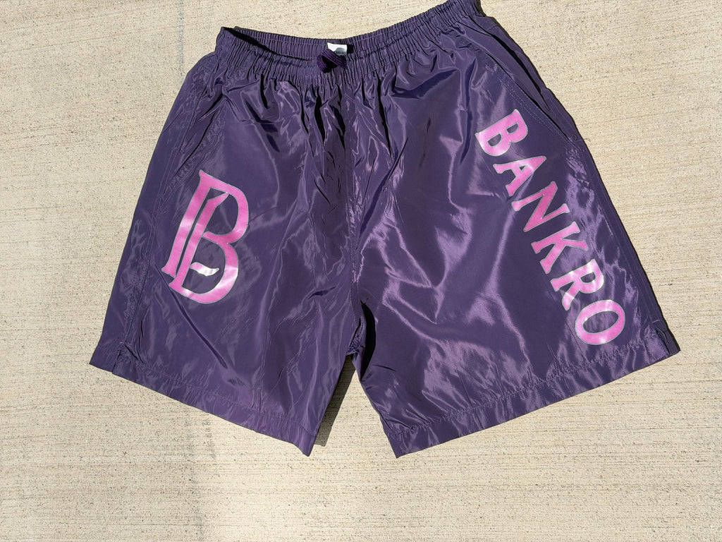 Bankro Purple And Pink Signature Shorts