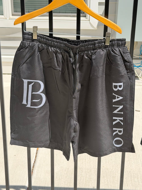 Bankro Black And White Signature Shorts