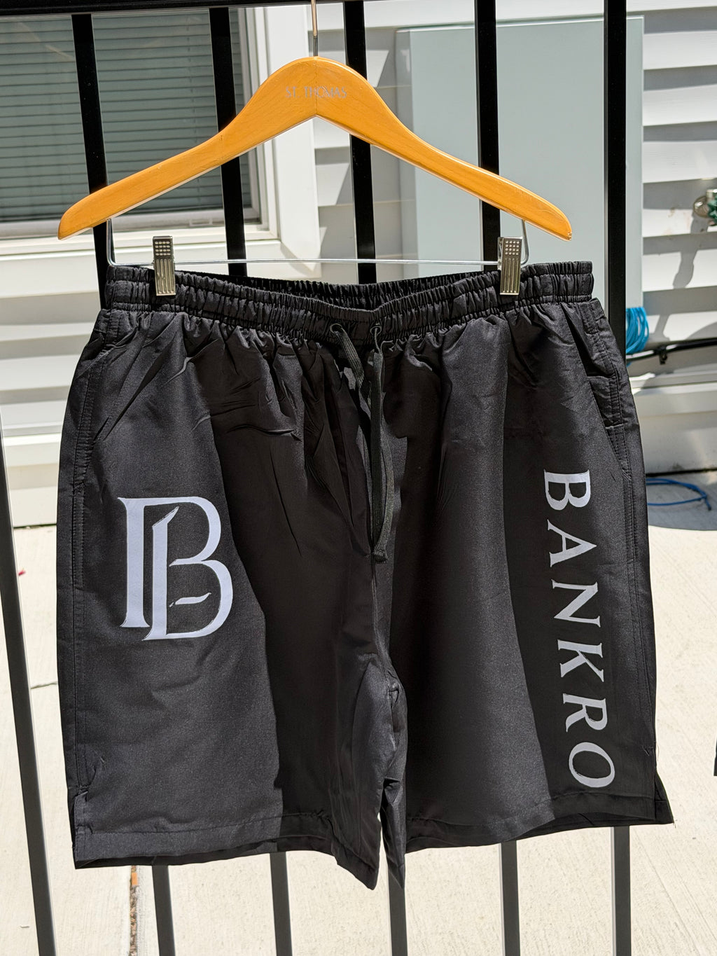 Bankro Black And White Signature Shorts