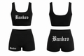 Bankro Black & White Two Piece Spandex Set