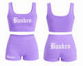 Bankro Lavender & White Two Piece Spandex set