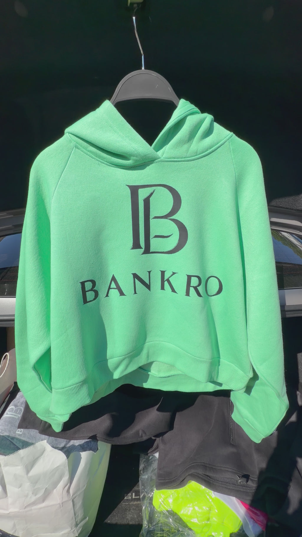 Bankro Oversized cropped long sleeve hoodie